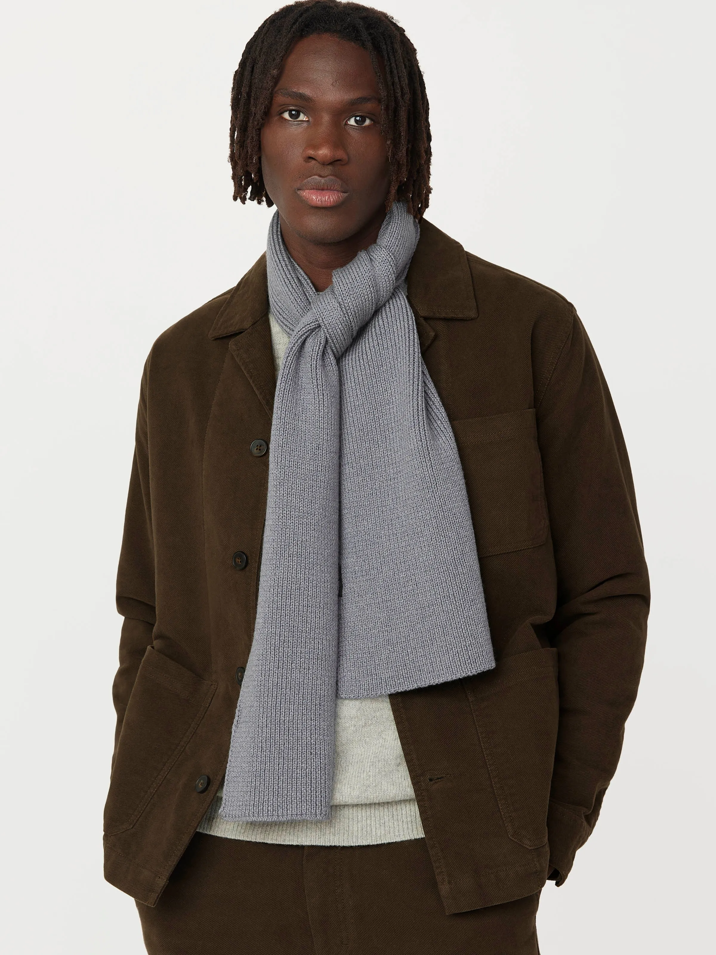 The Merino Wool Scarf  in Medium Grey