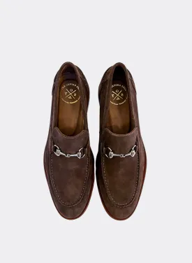 The Oxford Shop Miami Suede Bit Loafer In Brown