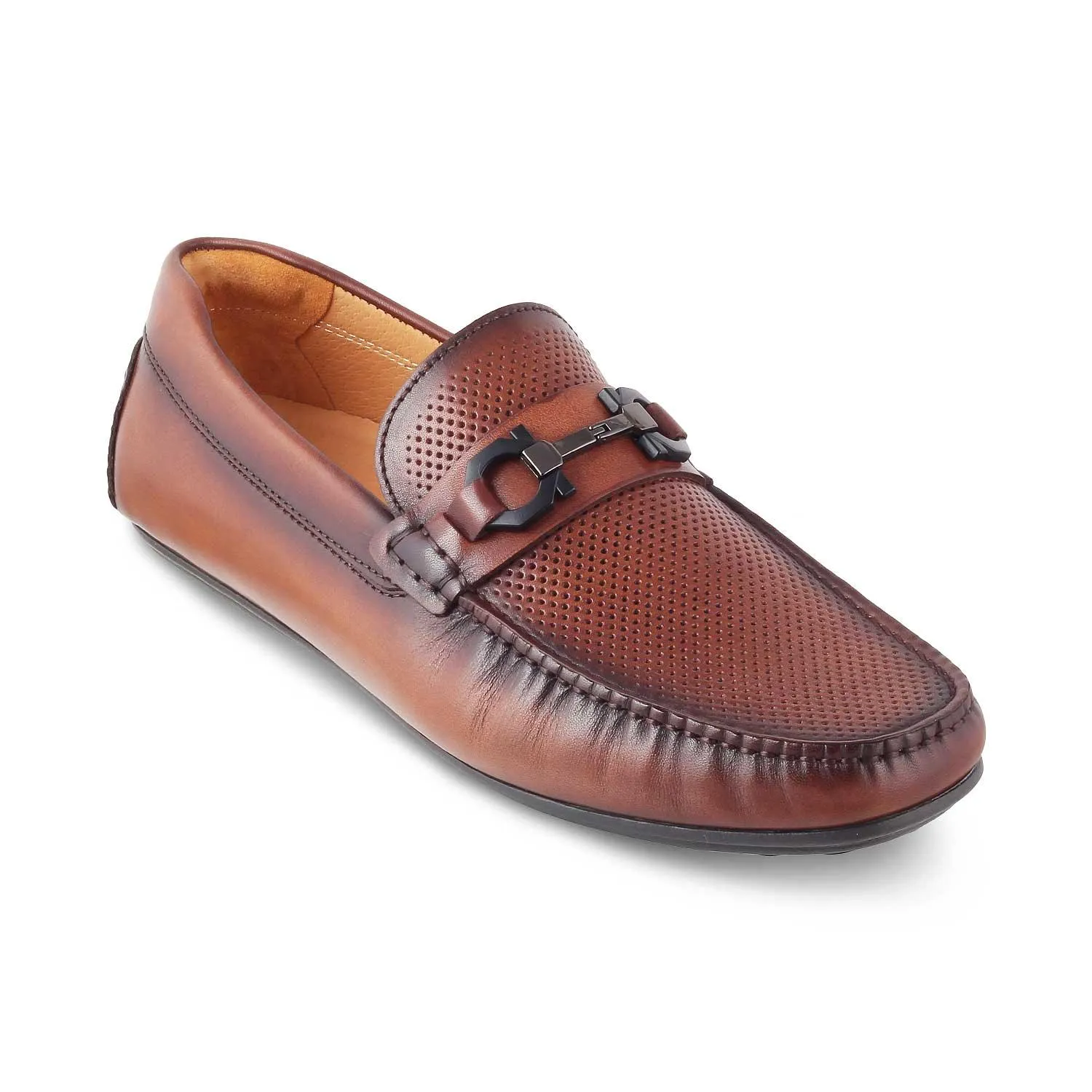 The Roma Brown Men's Leather Driving Loafers Tresmode