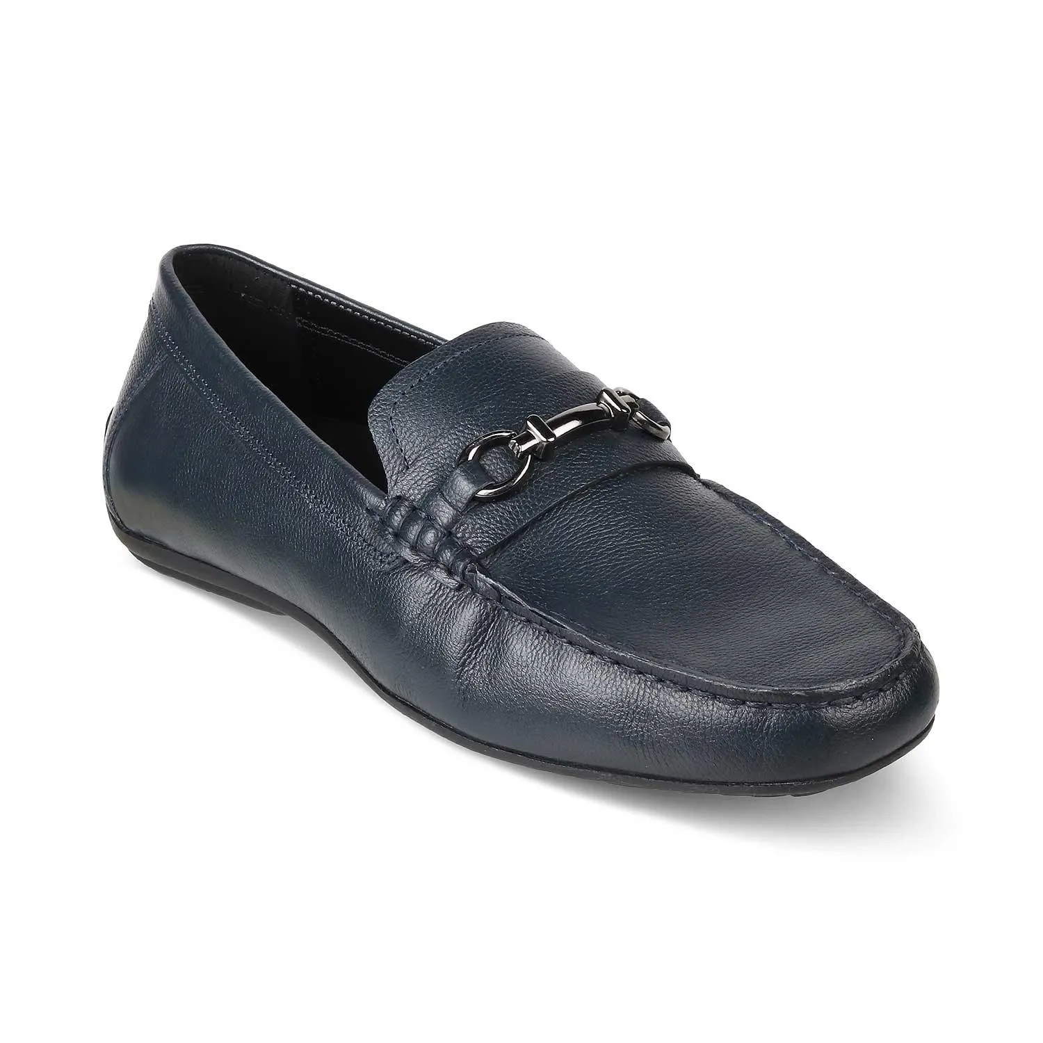 The Sandee Blue Men's Leather Driving Loafers Tresmode