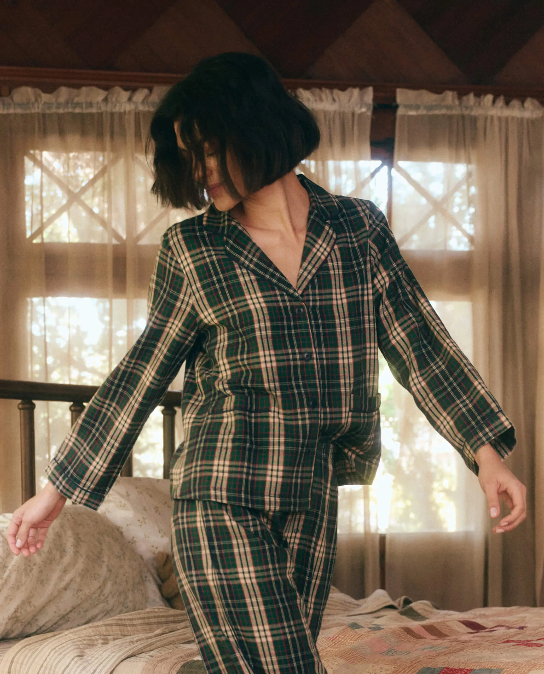 The Shrunken Pajama Top. -- Pine Needle Plaid