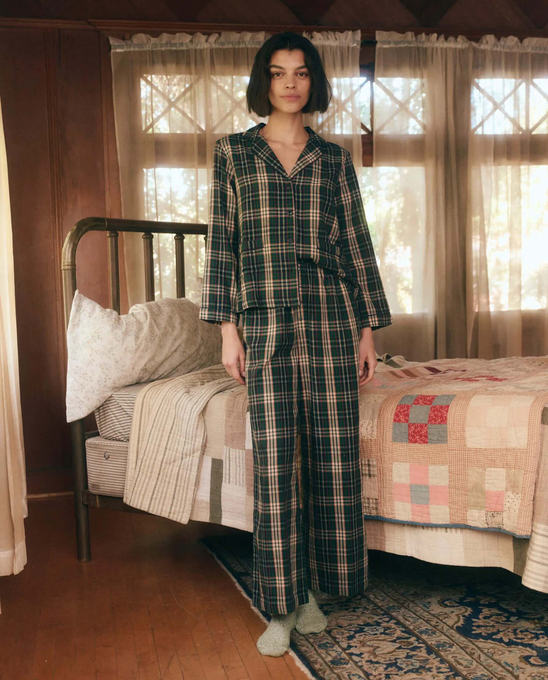 The Shrunken Pajama Top. -- Pine Needle Plaid