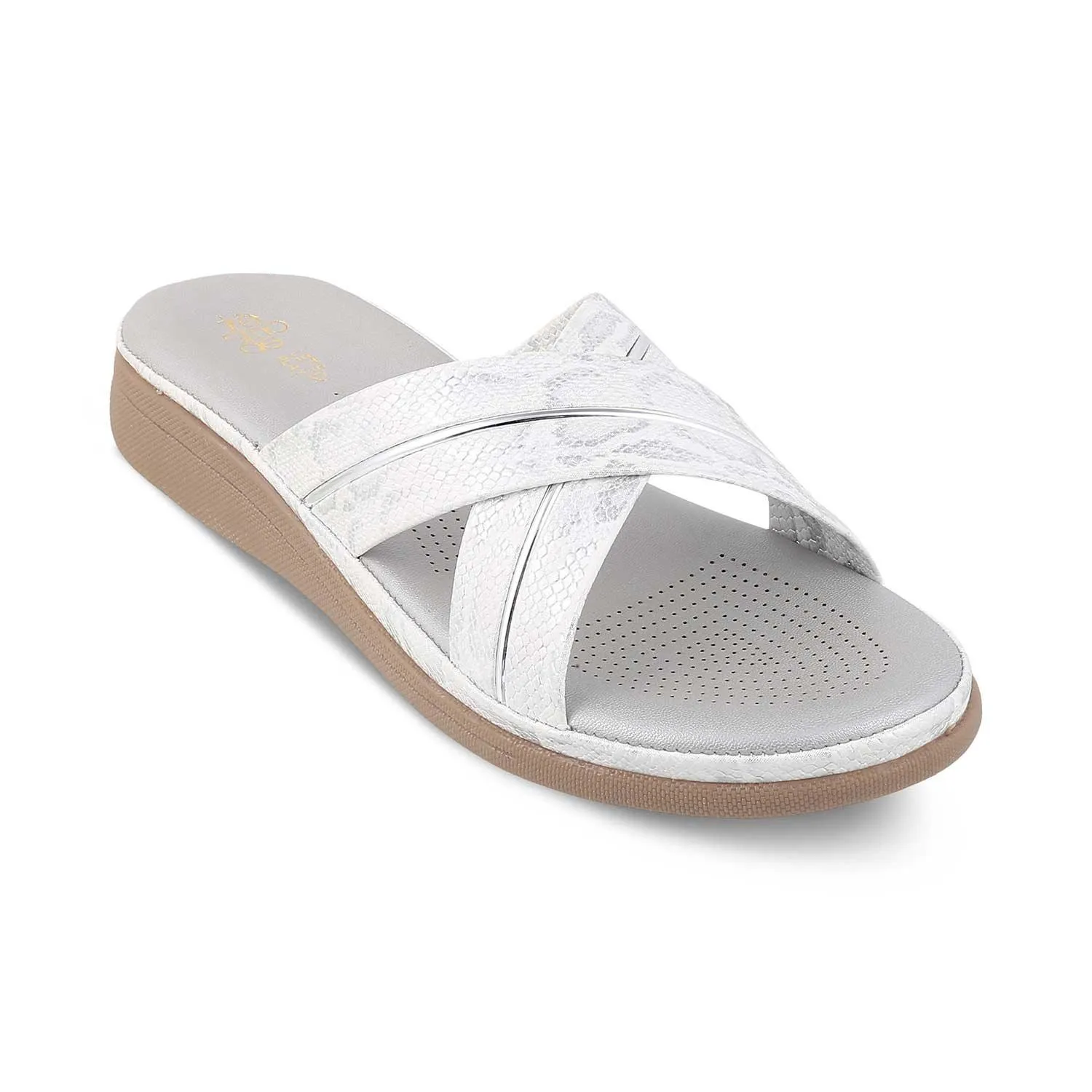 The Slide Silver Women's Casual Flats Tresmode