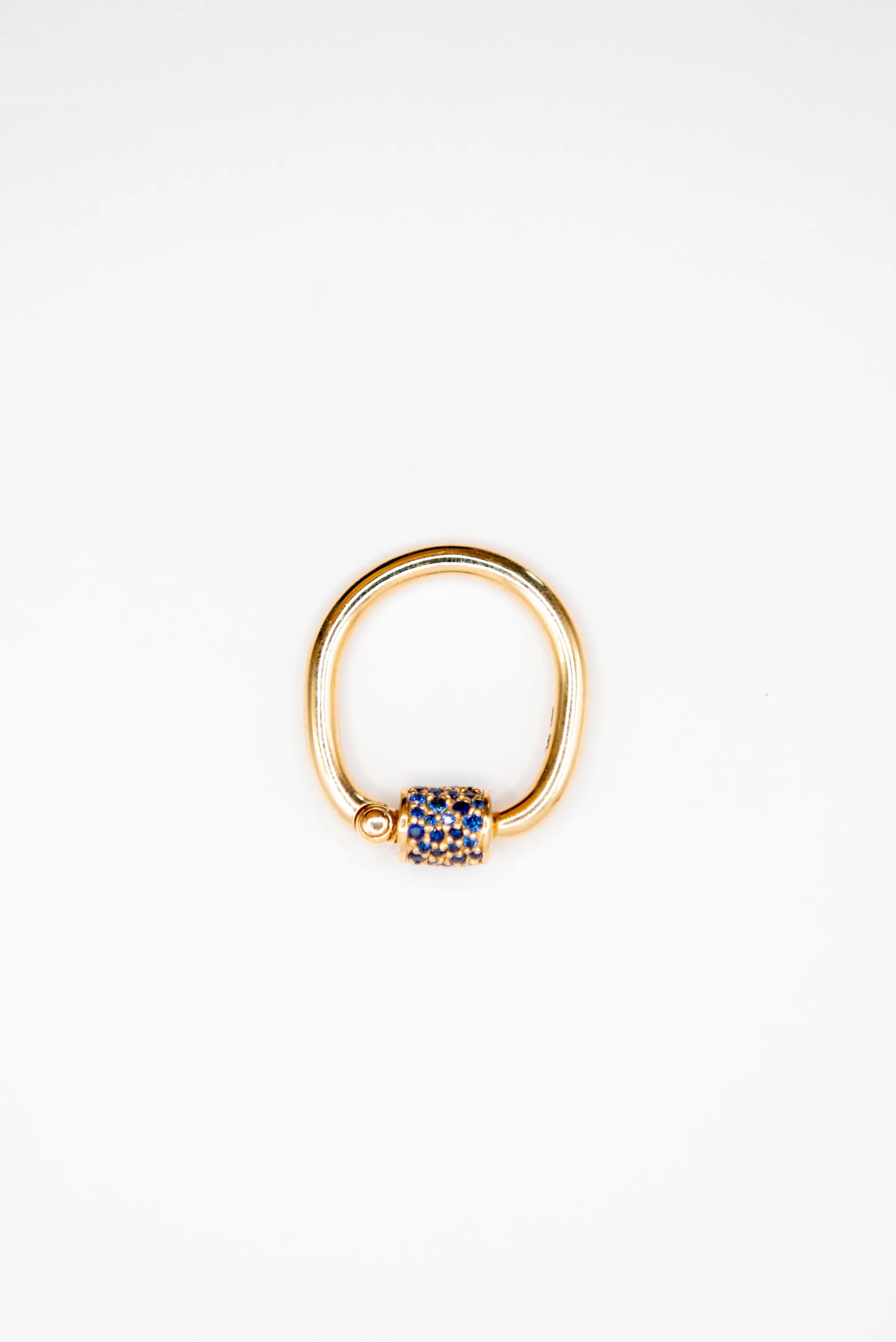 The Stoned Trundle Lock Ring, Sapphire Blue