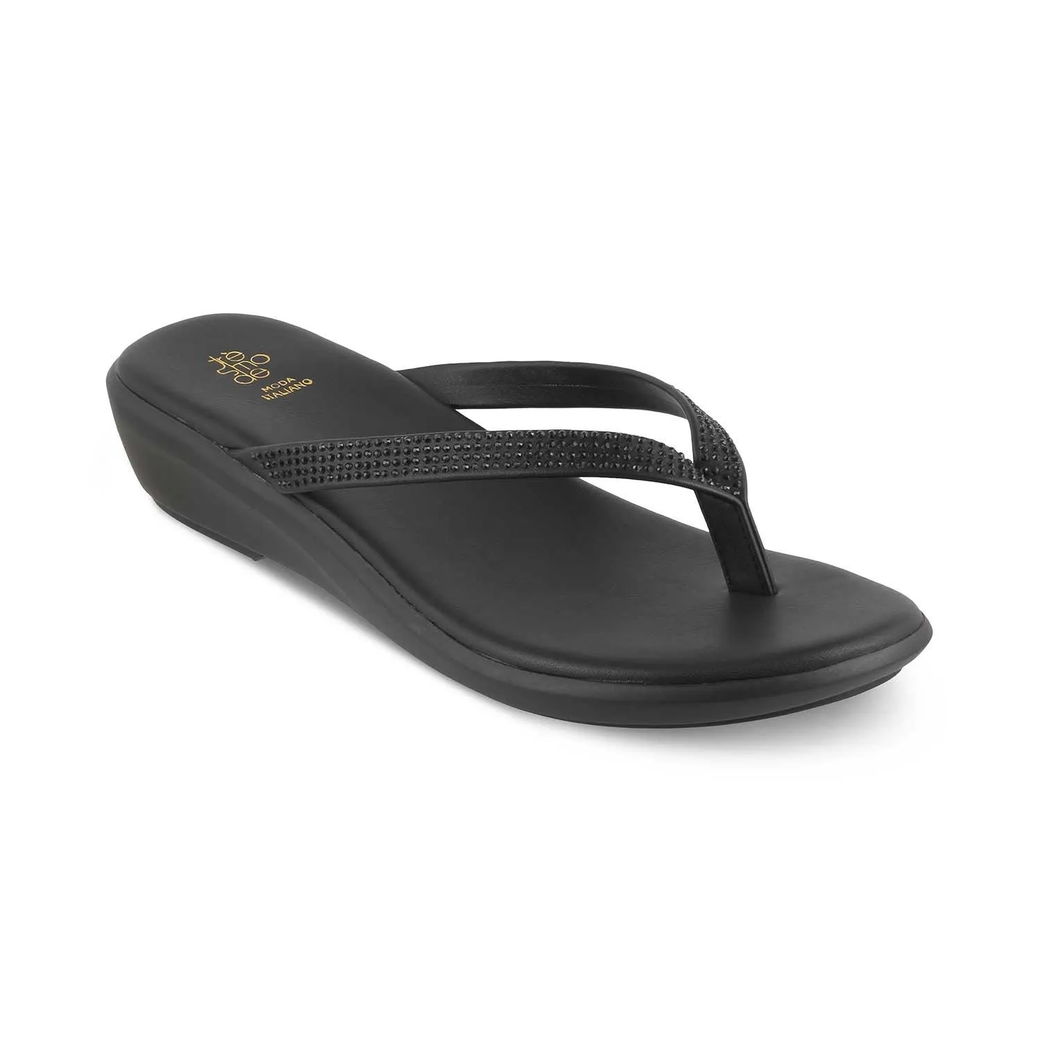 The Victoria Black Women's Casual Wedge Sandals Tresmode