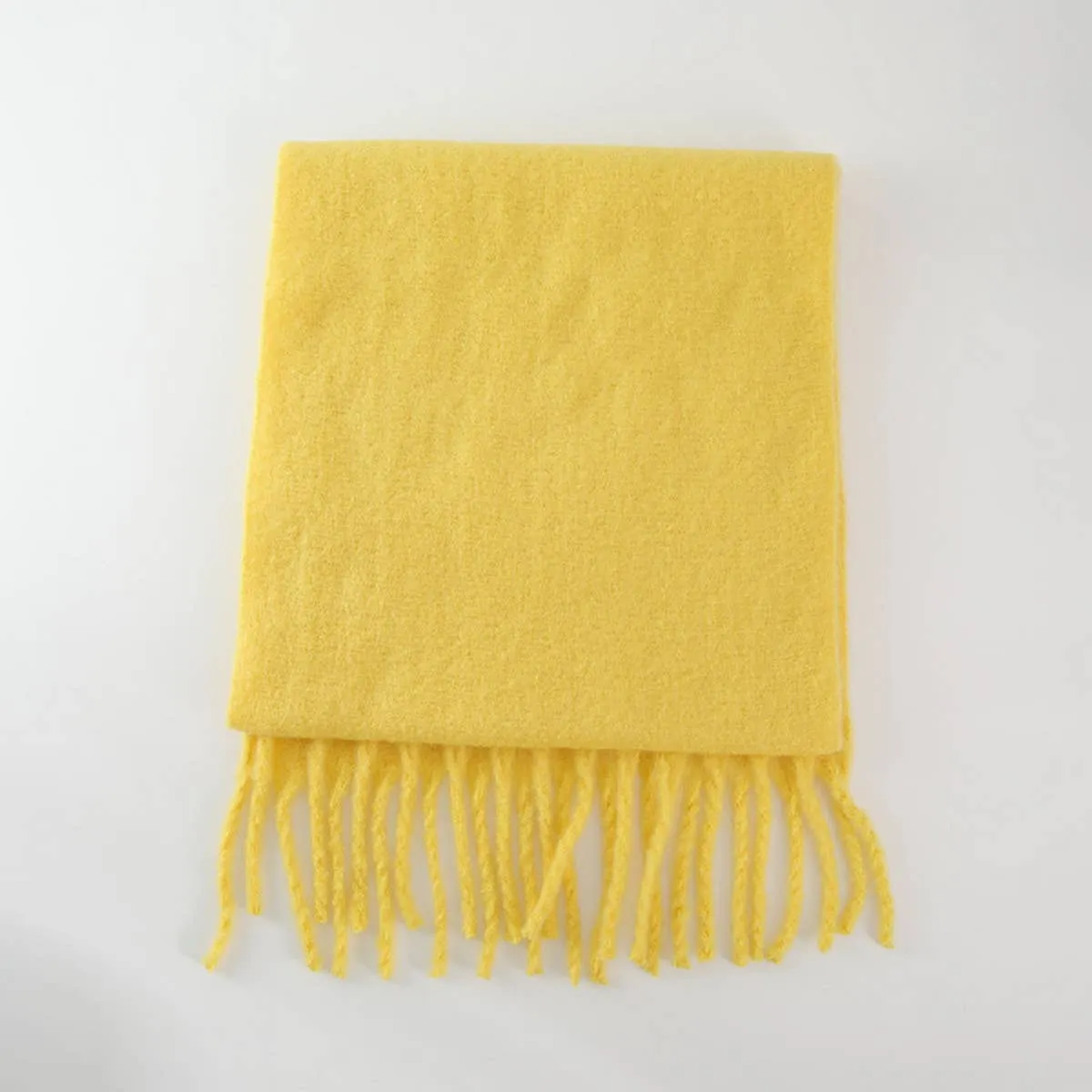 Thick Mohair Scarf - Yellow