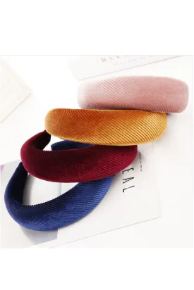 Thick Padded Ribbed Velvet HAIRBAND Headbands