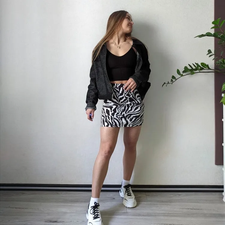 Tiny Temptations Zebra Print Mini Skirt