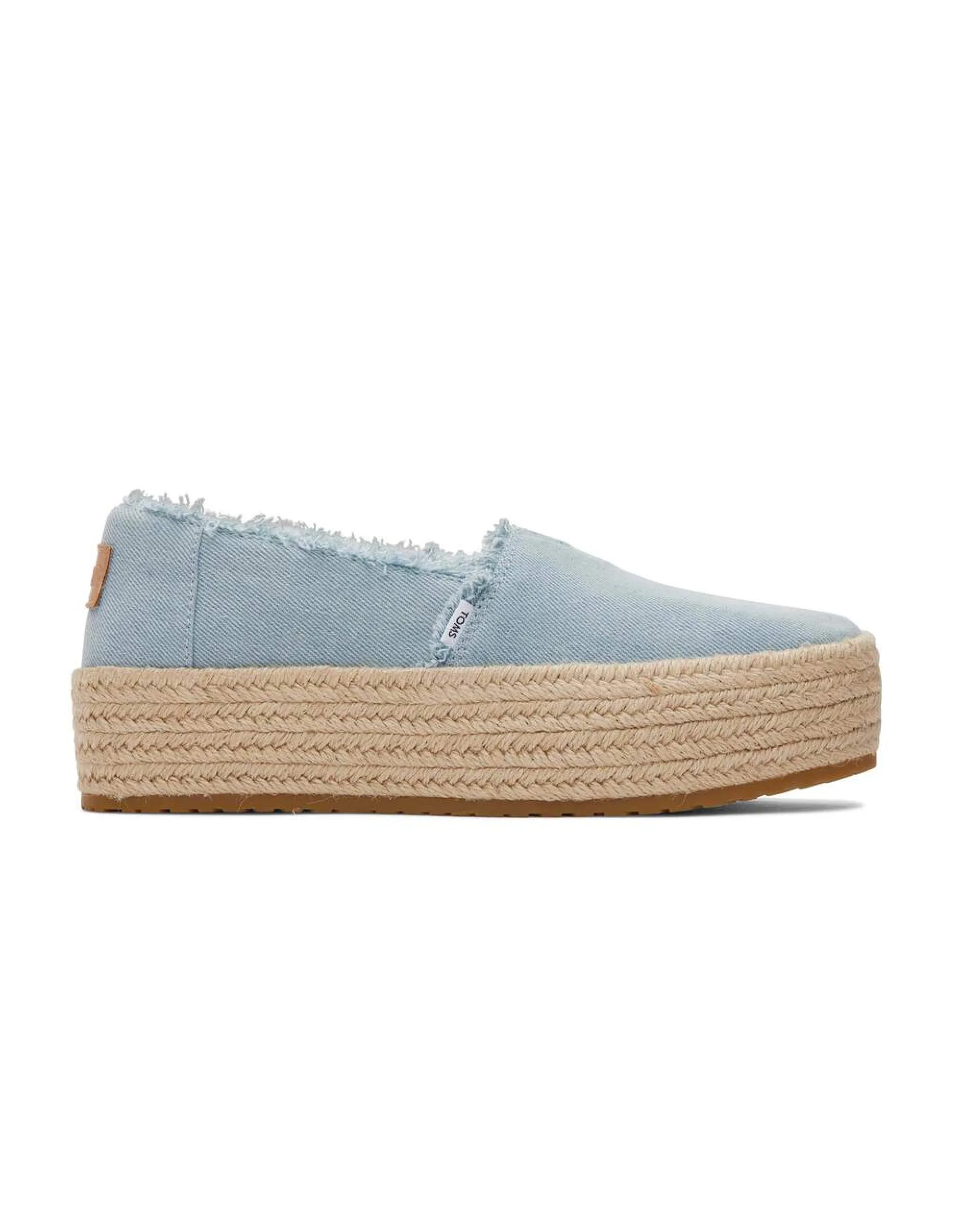 Toms Valencia Blue Denim Platform Espadrille