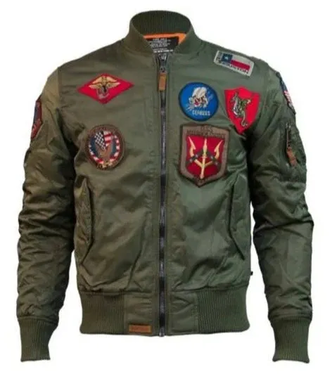 Top Gun Bomber Jacket With Patches