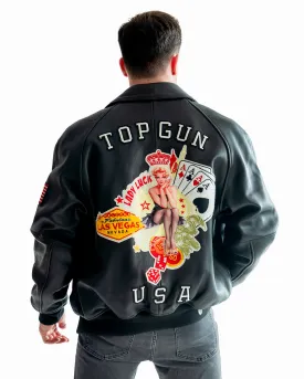 TOP GUN®  MEN'S LUCKY LEATHER JACKET