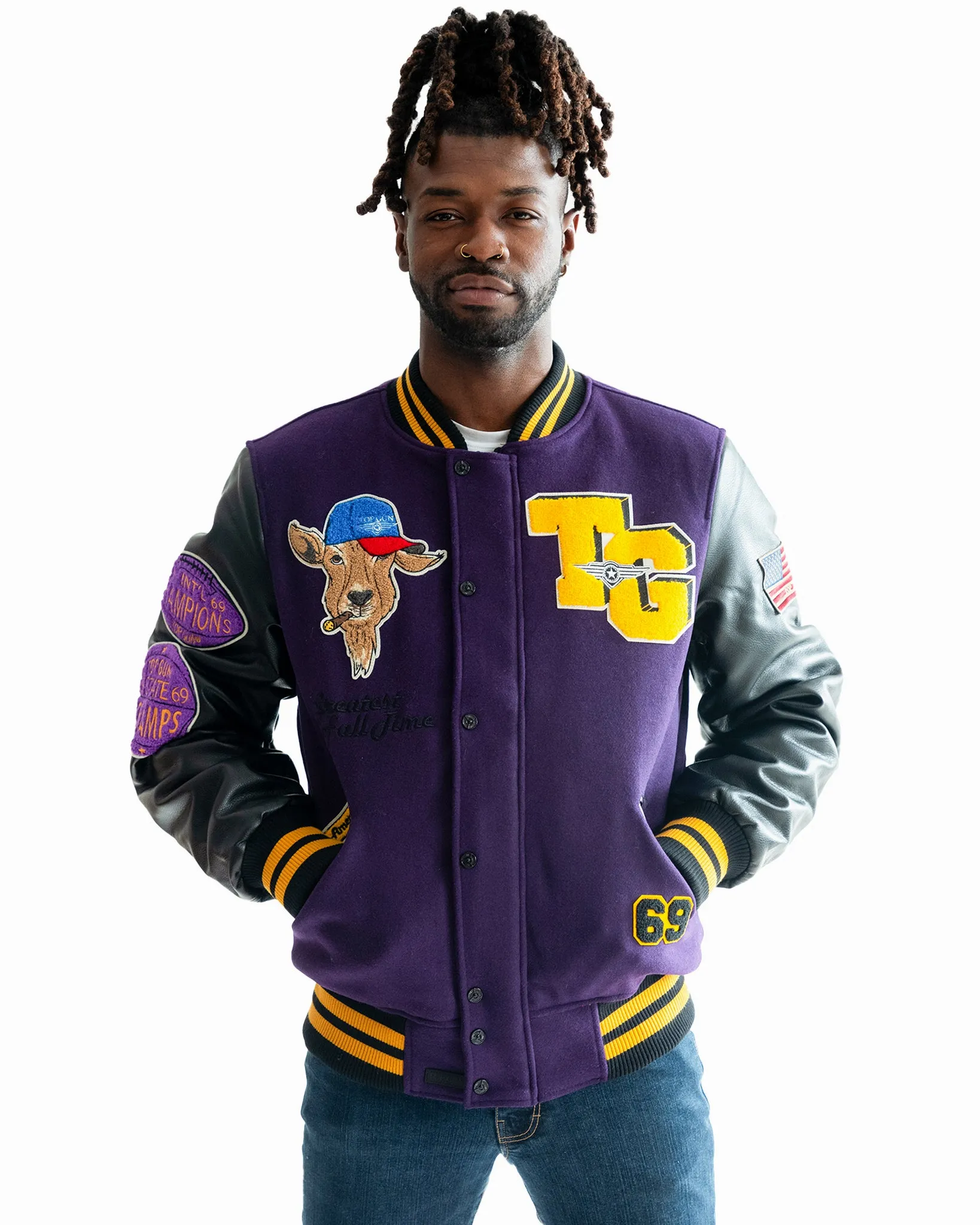 TOP GUN® MEN'S "GOAT" VARSITY JACKET