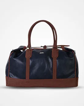 Top Tie Blue & Brown Leatherette Duffel / Luggage bag