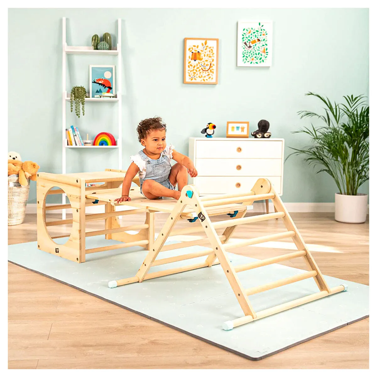 TP Active Tots Wooden Climbing Bridge and Slide Accessory