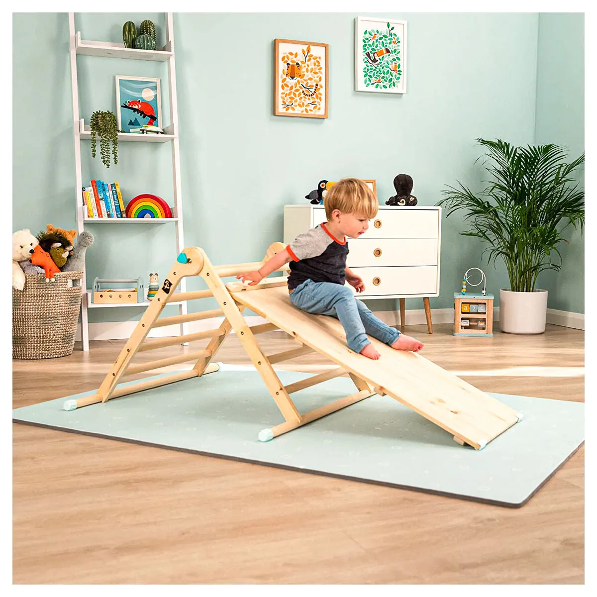 TP Active Tots Wooden Climbing Bridge and Slide Accessory