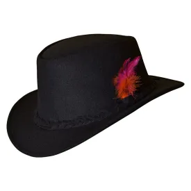 Traditional Bavarian Country Man Wool Hat Black