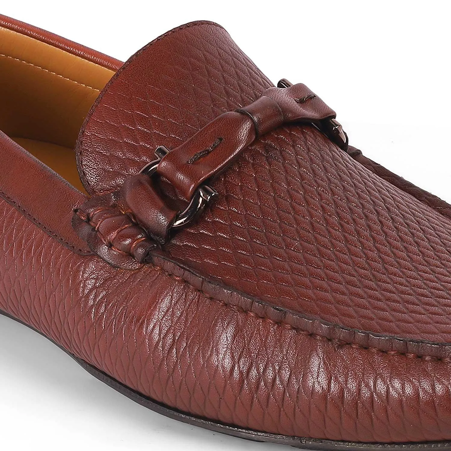 Tresmode Cover Wine Men's Leather Driving Loafers