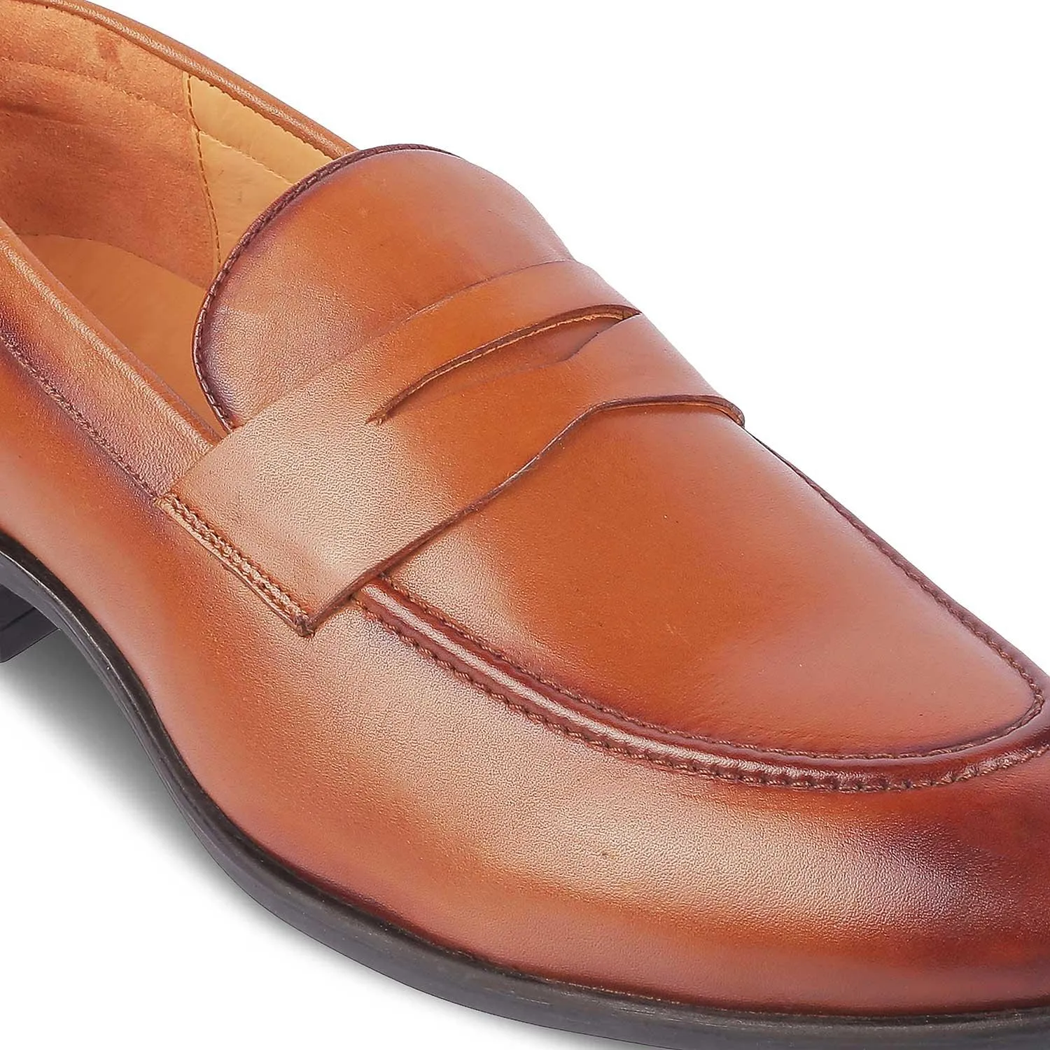 Tresmode Dawson Tan Men's Leather Penny Loafers