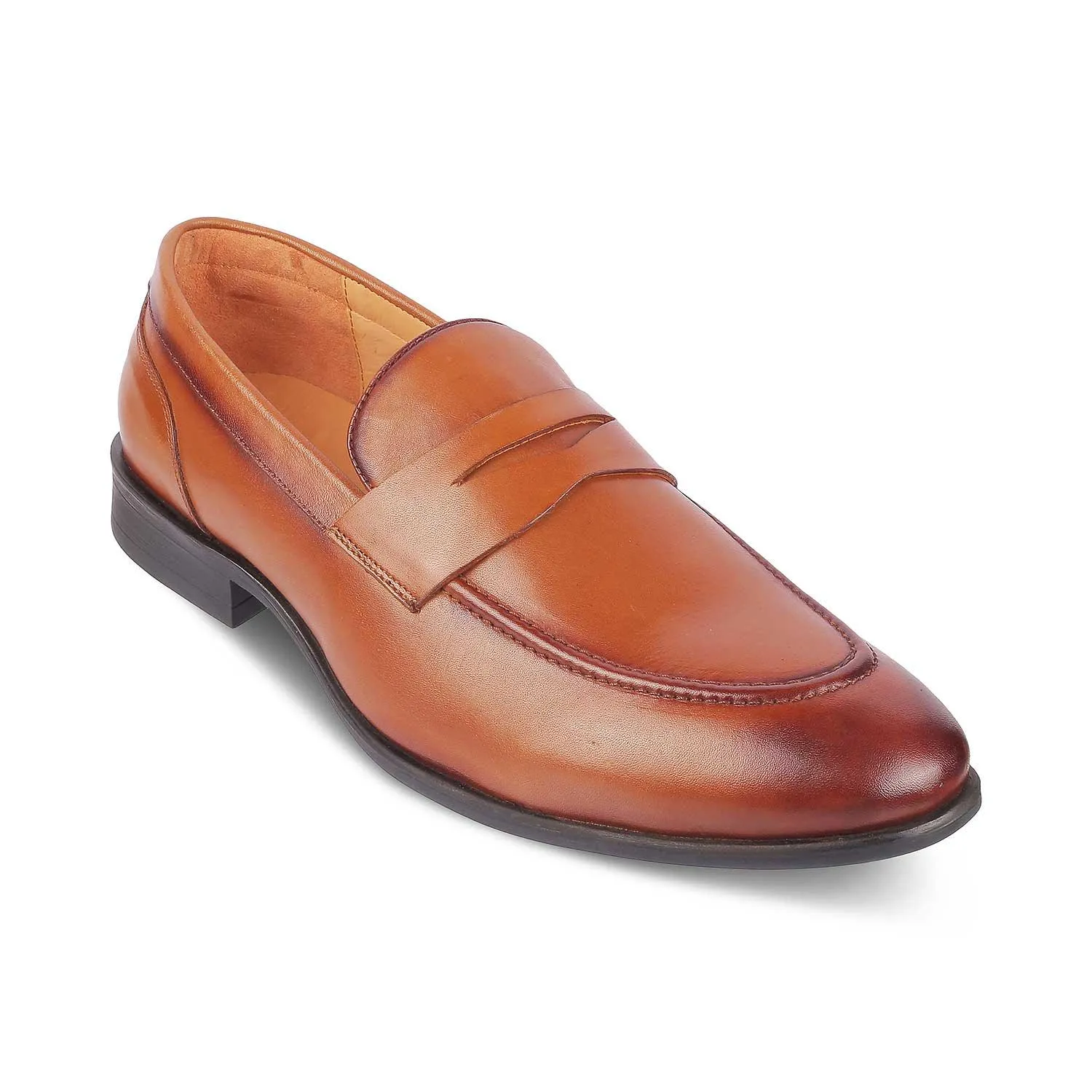 Tresmode Dawson Tan Men's Leather Penny Loafers