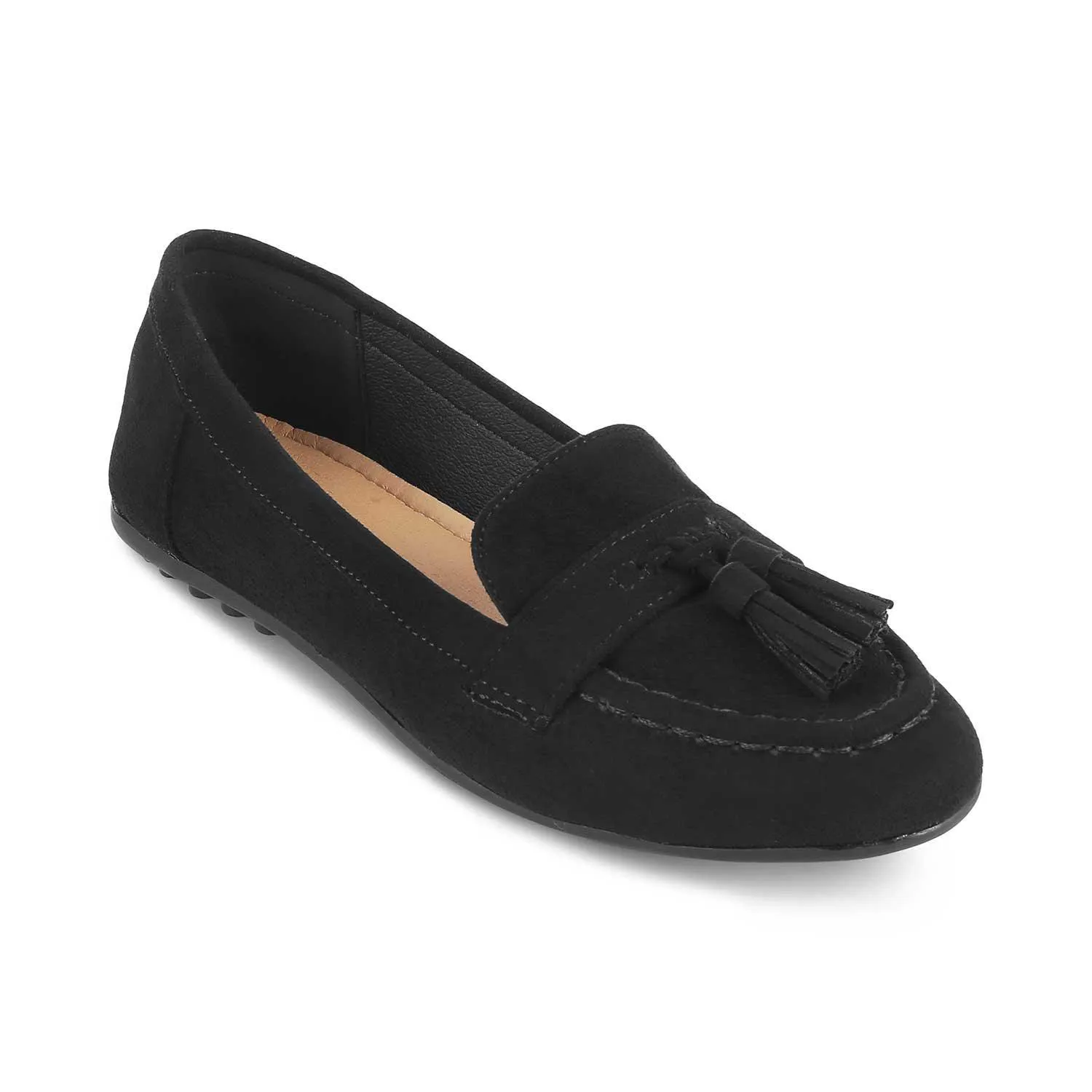 Tresmode Jonum Black Women's Dress Tassel Loafers