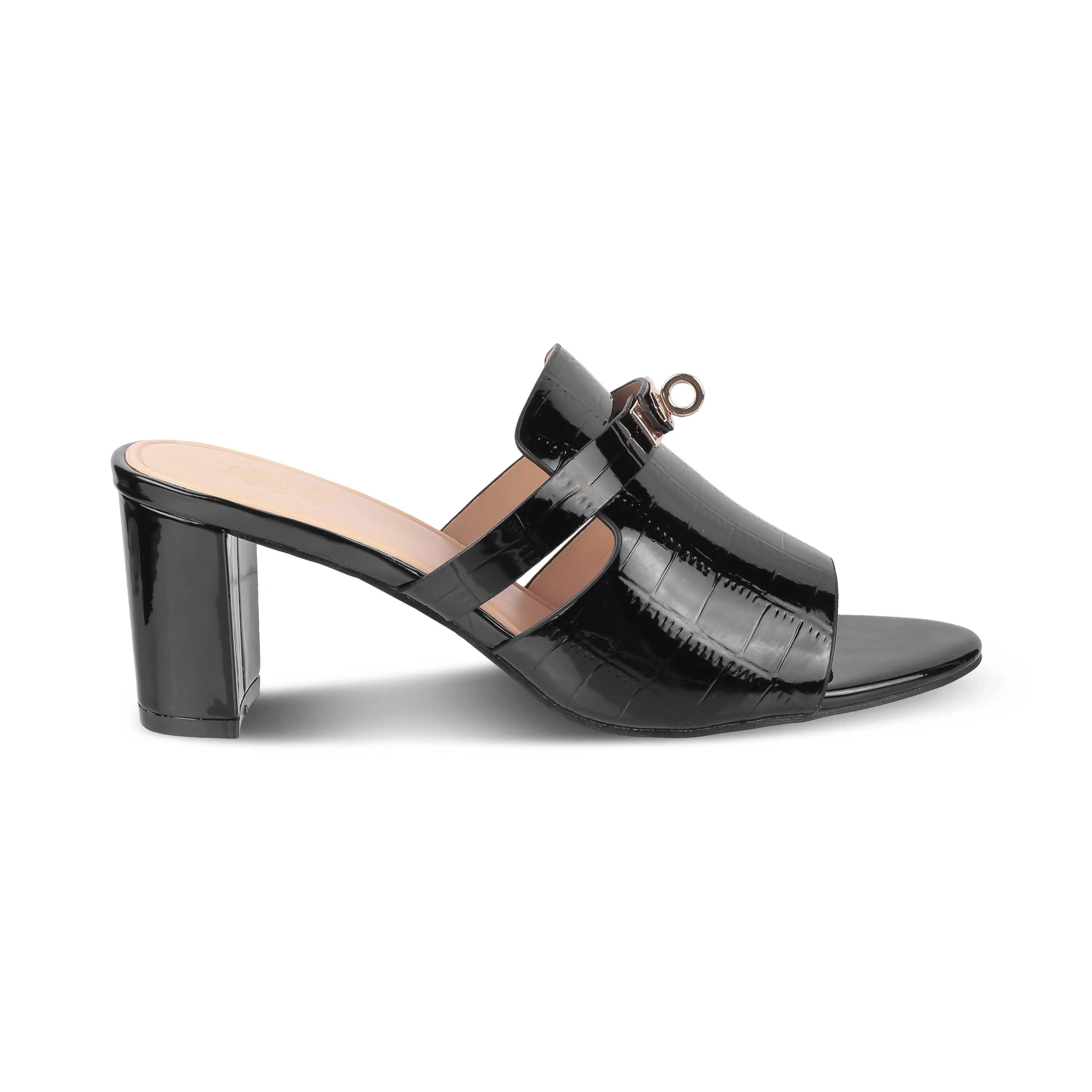 Tresmode Nic Black Women's Dress Block Heel Sandals