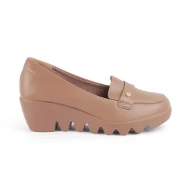 Tresmode Towes Taupe Women's Dress Wegde Loafers