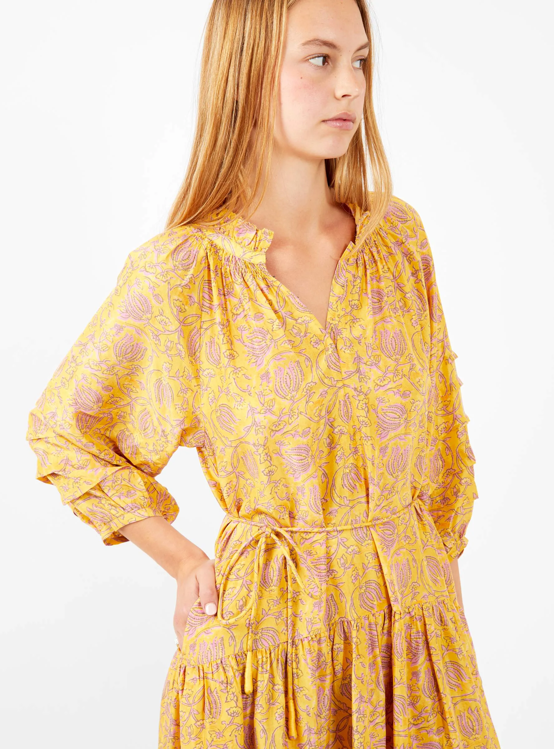 Trinidad Maxi Dress Yellow Floral