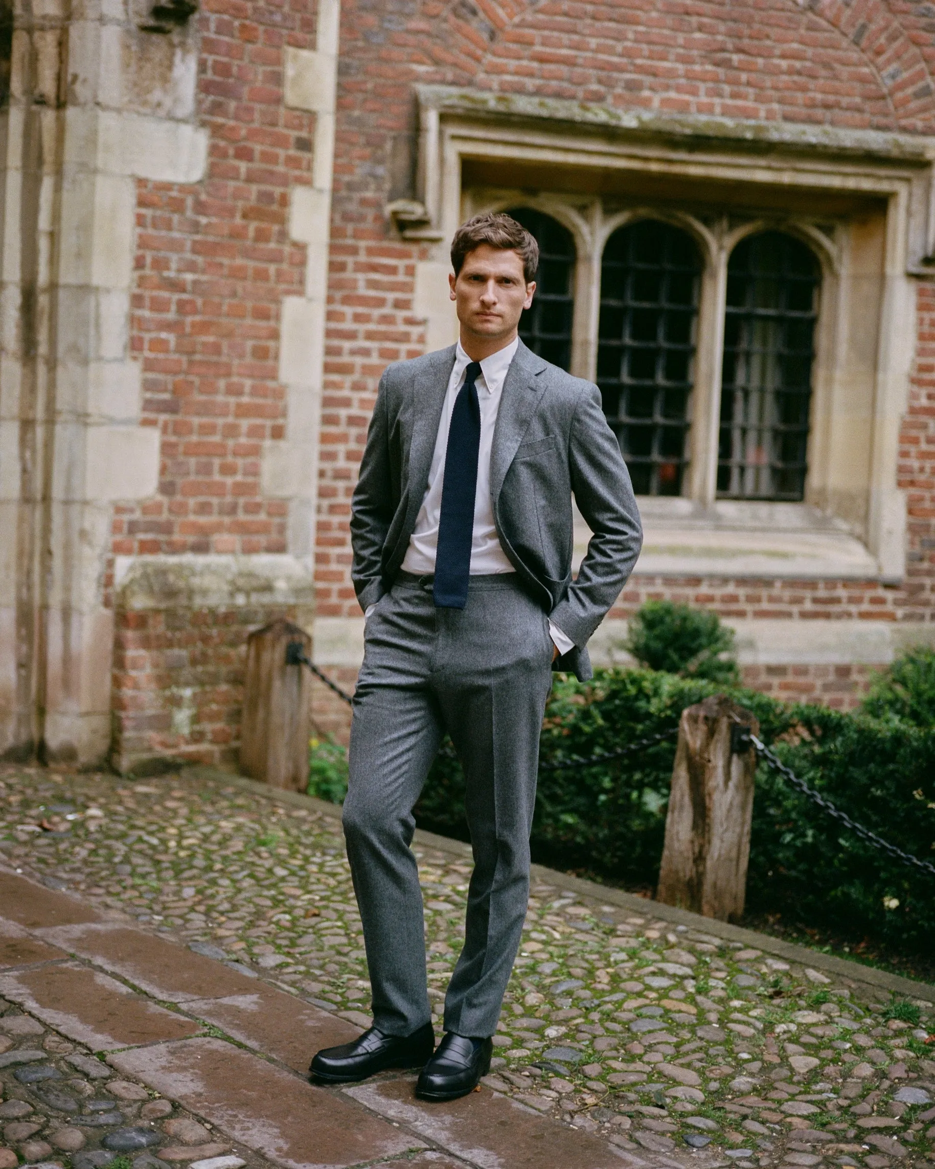 Trunk Wigmore Wool Flannel Suit Trousers: Charcoal