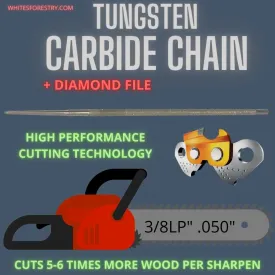 Tungsten Carbide Tipped Chain   Diamond File, 3/8LP" .050" Semi Chisel