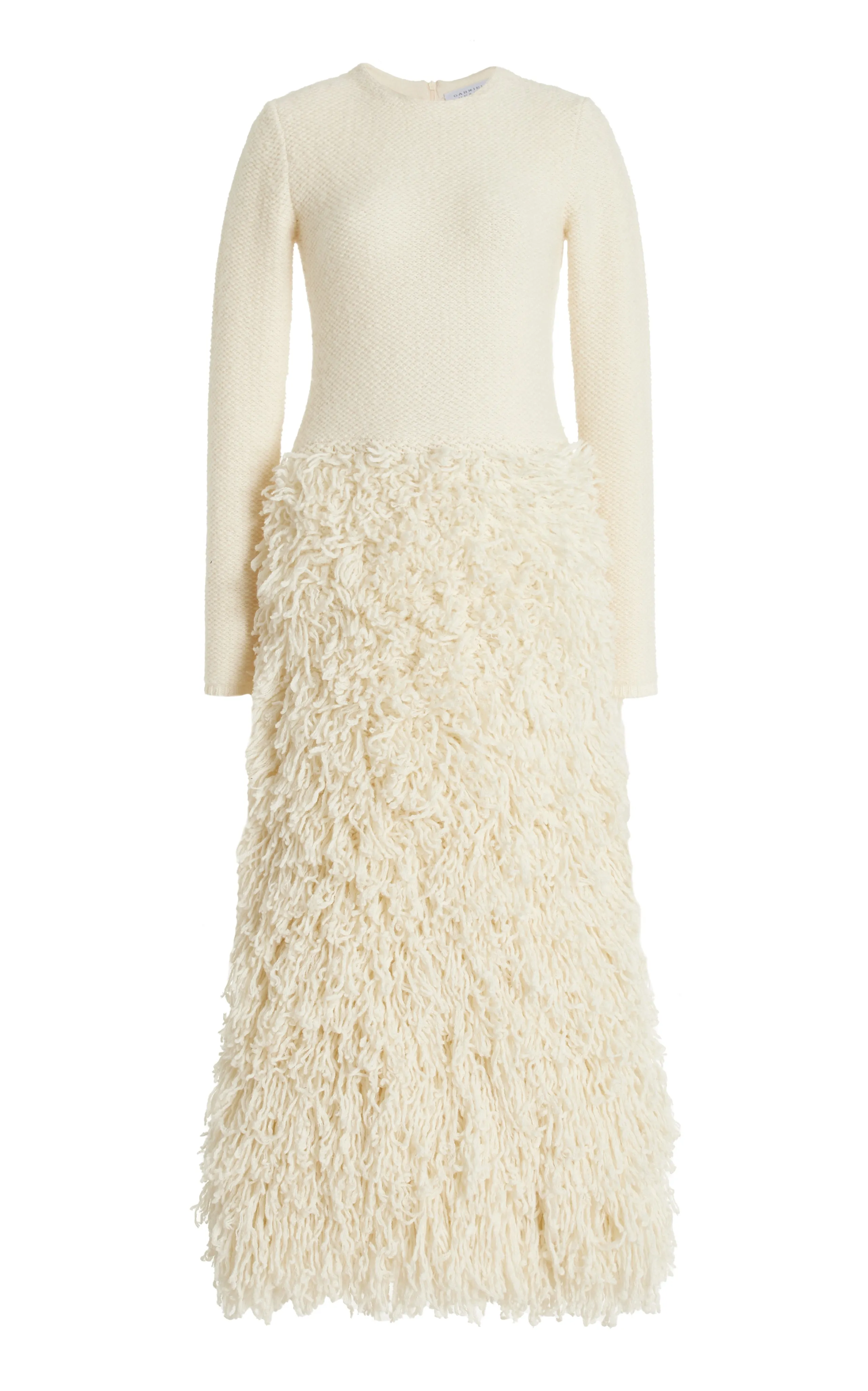 Turner Knit Maxi Dress in Ivory Virgin Wool Cashmere Silk