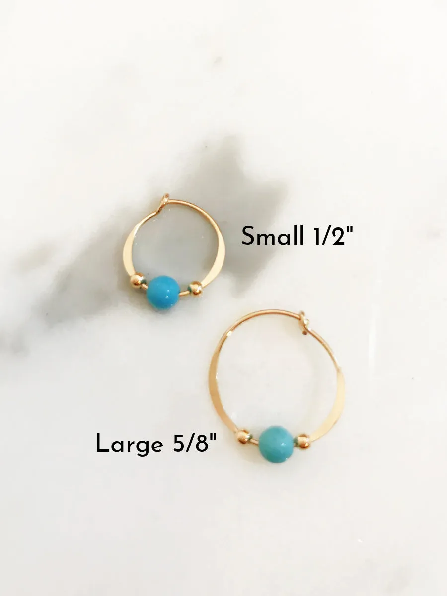 Turquoise Beaded Hoops