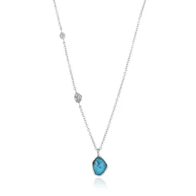 Turquoise Pendant Silver Necklace