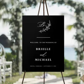 Twig Leaves Wedding Welcome Sign