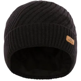 Twisted Womens Knitted Hat in Black with Lining