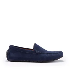 Tyre Sole Driving Loafers, navy blue suede