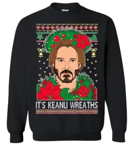 Ugly Christmas Crewneck Graphic Unisex Sweatshirt It's Kenu Wreath's