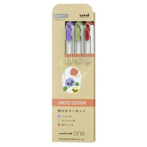 UNI UMNS38.G uni-ball one 0.38mm 0.5mm limited autumn and winter color gel pen white shaft gel pen three-color set limited set