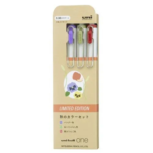 UNI UMNS38.G uni-ball one 0.38mm 0.5mm limited autumn and winter color gel pen white shaft gel pen three-color set limited set