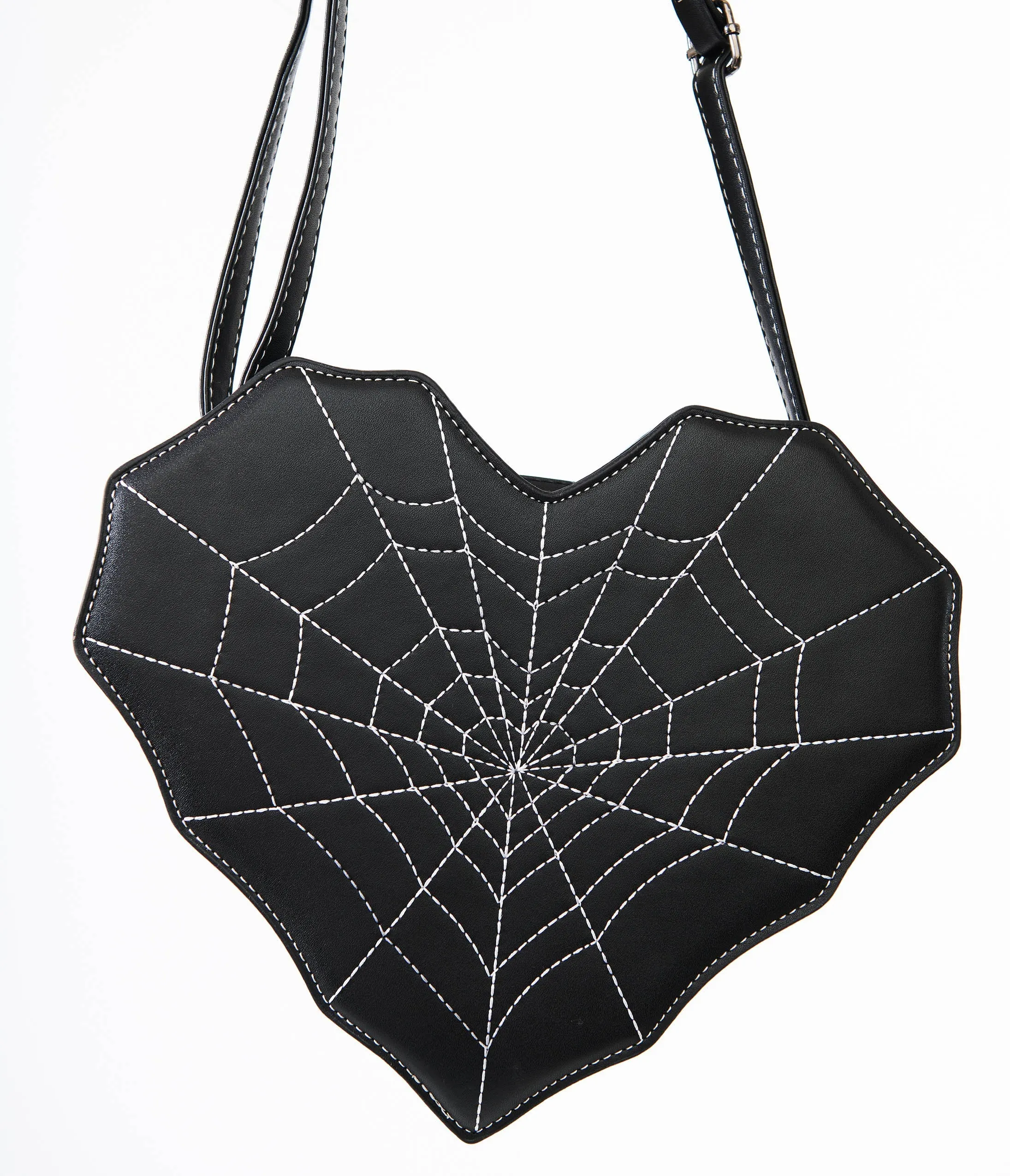 Unique Vintage Black Spiderweb Heart Handbag