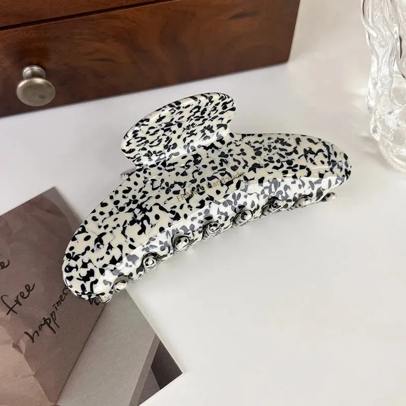 VAIGE Elegant Acetate Hair Claw Barrettes with Geometric Pattern - Large Leopard Shark Clip Hairpin for Casual Wear