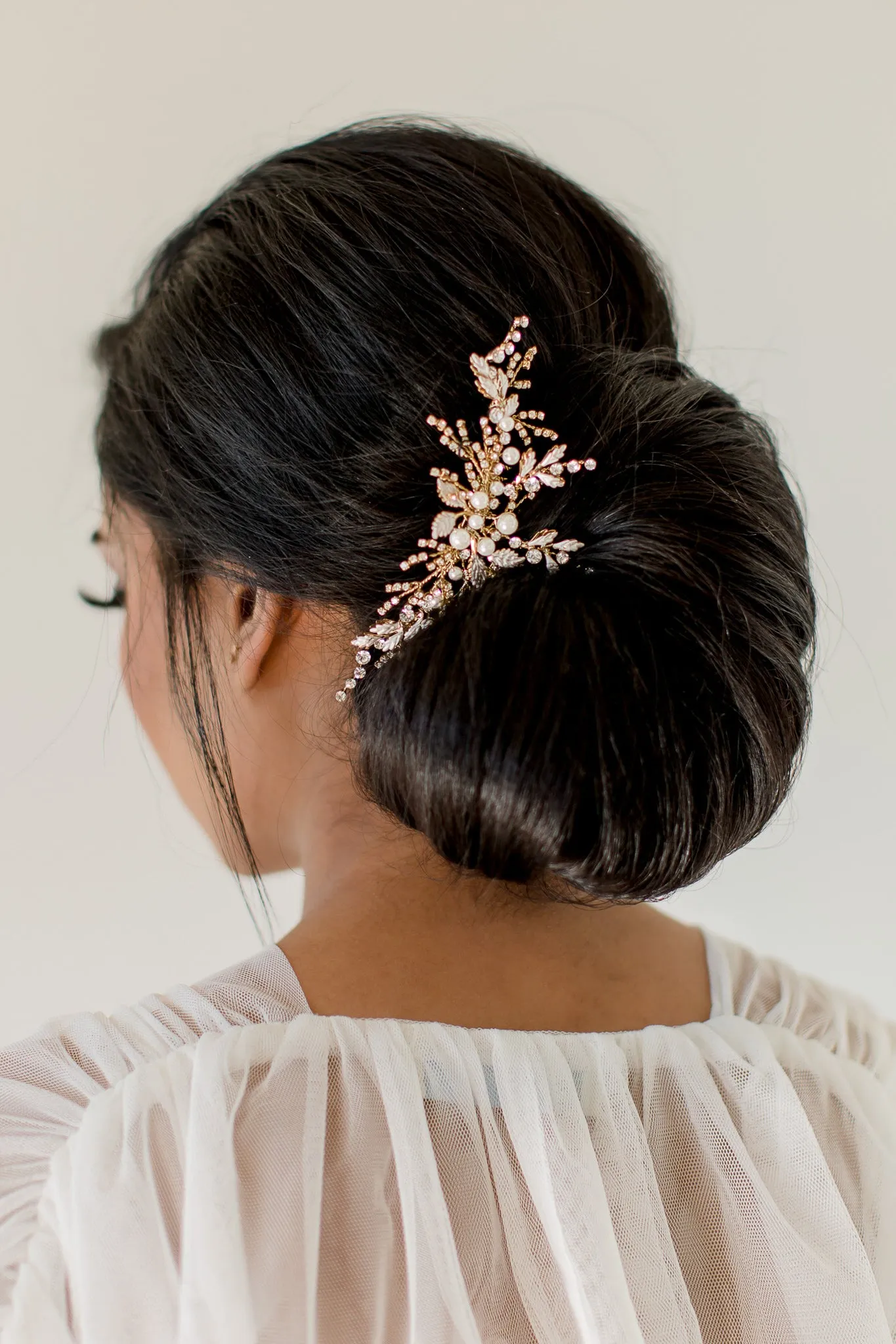 Valarie - Vine Crystal Pearl Bridal Comb