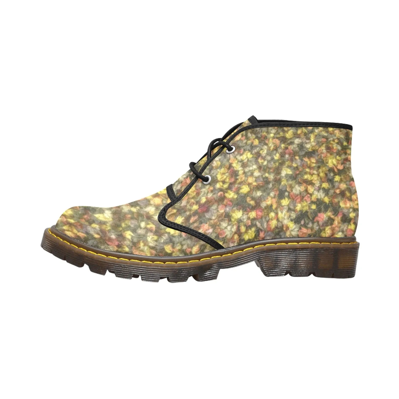 Van Gogh's Leaves of Fall Women's Canvas Chukka Boots