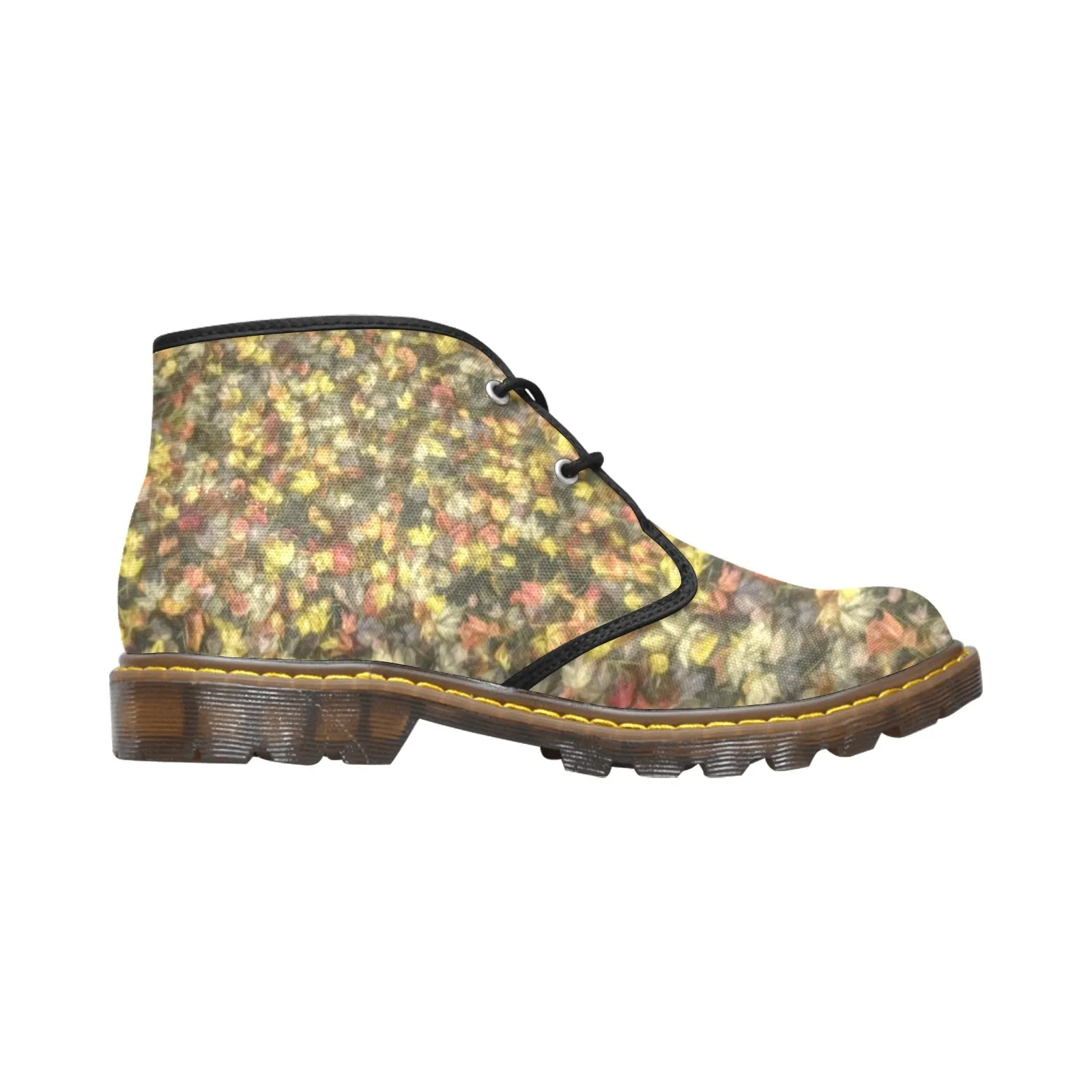 Van Gogh's Leaves of Fall Women's Canvas Chukka Boots