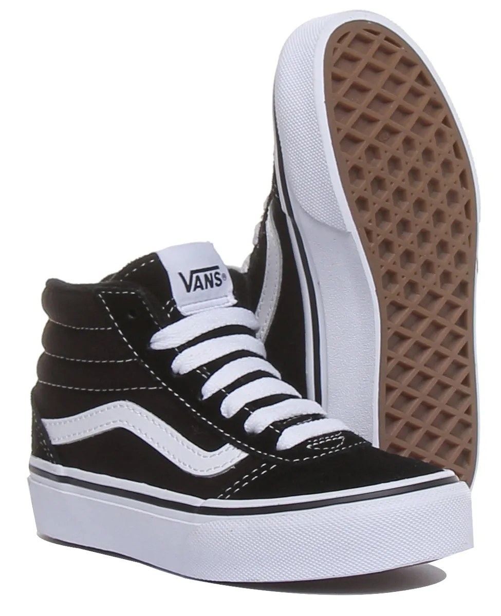 Vans Ward Hi In Black White For Kids