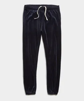 Velour Classic Fit Sweatpant in Navy