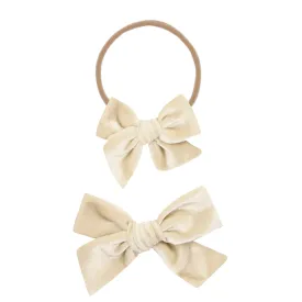 Velvet - Latte Bow Headband