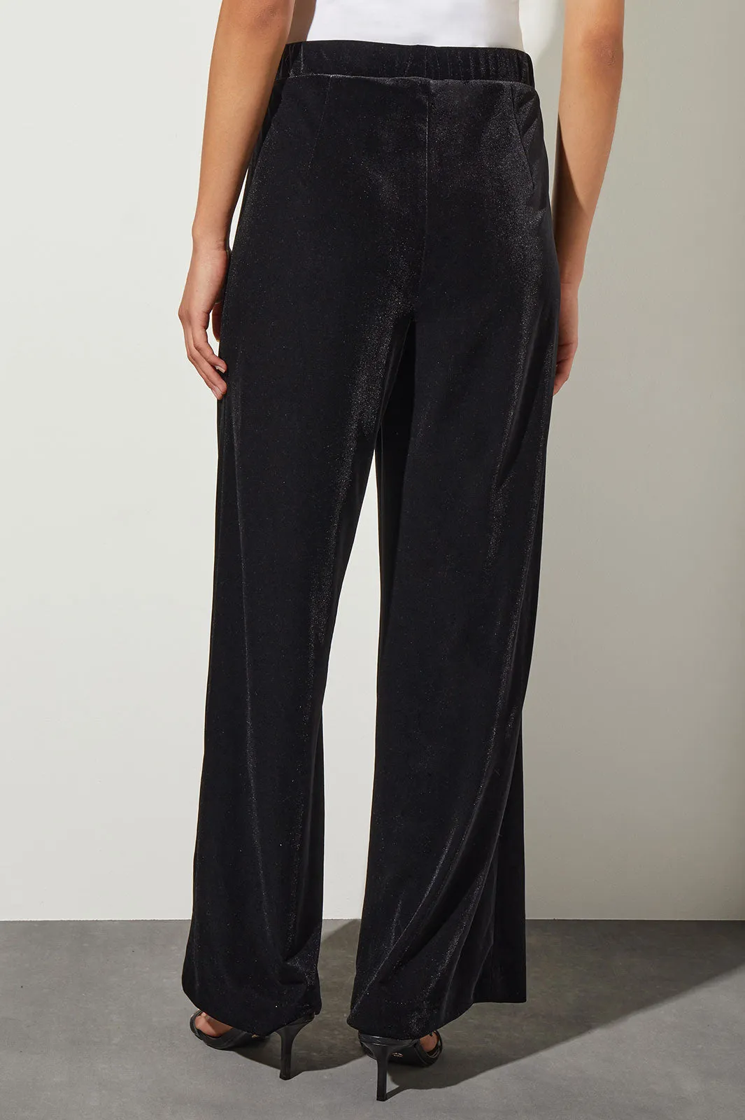 Velvet Wide-Leg Pants