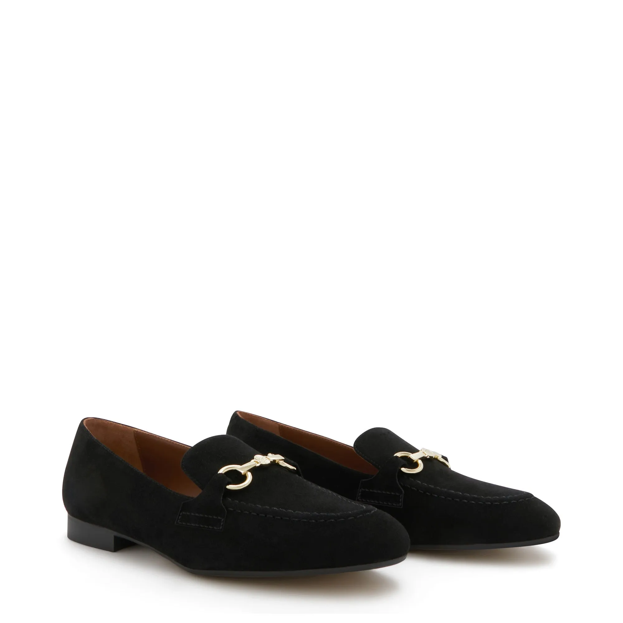 Vendôme Fleur black suede loafers