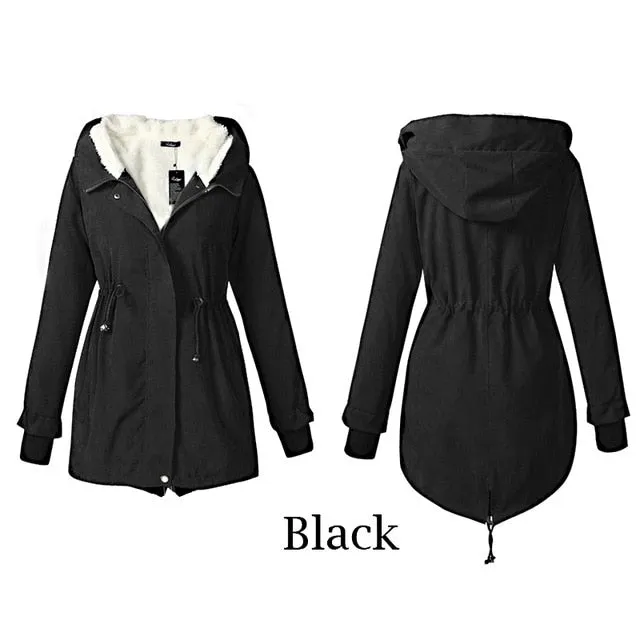 VenusFox Mid Long Zipper Hoodie Coat