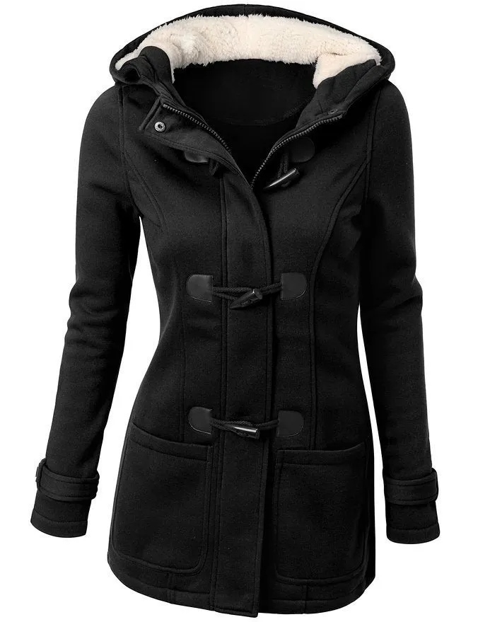 VenusFox Parka Button Hooded Coat